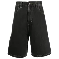carhartt wip short ample en jean à patch logo - noir