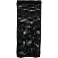 laneus jupe en coton à design perforé - noir