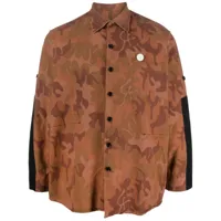 oamc chemise à motif camouflage - orange