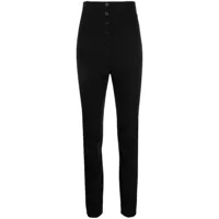philosophy di lorenzo serafini pantalon en coton stretch à taille haute - noir