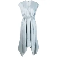 joseph robe mi-longue à design plissé - bleu