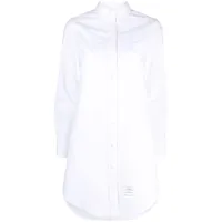 thom browne robe-chemise à effet froissé - blanc