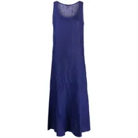 aspesi robe longue en lin à empiècements - bleu