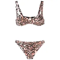 brigitte bikini à imprimé léopard - marron