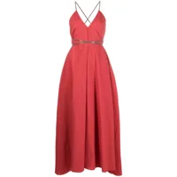 brunello cucinelli robe longue en coton à dos ouvert - c2995 red