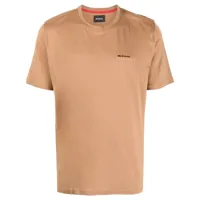 kiton t-shirt en coton à logo imprimé - marron