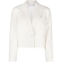 off-white blazer crop à simple boutonnage - blanc