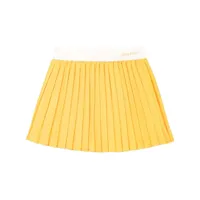 sporty & rich jupe plissée à logo imprimé - jaune