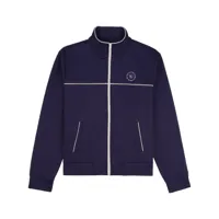 sporty & rich veste zippée à logo brodé - bleu