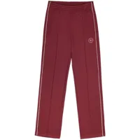 sporty & rich pantalon de jogging à logo brodé - rouge
