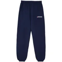 sporty & rich pantalon de jogging en coton à logo imprimé - bleu