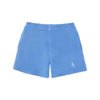 sporty & rich short à logo brodé - bleu