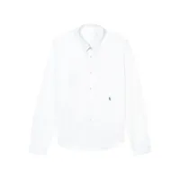 sporty & rich chemise en coton à logo brodé - blanc