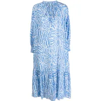 dvf diane von furstenberg robe évasée fortina à imprimé abstrait - bleu