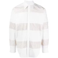 msgm chemise en coton biologique à rayures - blanc