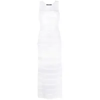 antonino valenti robe longue semi-transparente en mesh - blanc