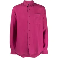 vilebrequin chemise caroubis en lin à manches longues - rose