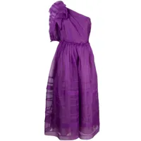 ulla johnson robe mi-longue artemis à une épaule - violet