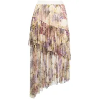 zimmermann jupe-portefeuille lyrical à design asymétrique - violet