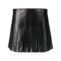 stand studio minijupe en cuir à design plissé - noir