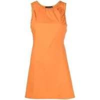 boutique moschino robe courte en coton à design sans manches - orange
