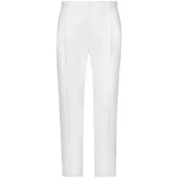 dolce & gabbana pantalon en lin à plis marqués - blanc