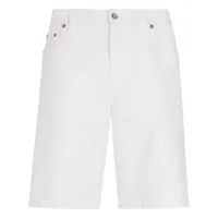dolce & gabbana short en jean à plaque logo - blanc