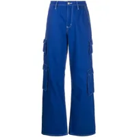 ksubi pantalon en coton drill à poches cargo - bleu