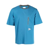 and wander t-shirt à logo imprimé - bleu