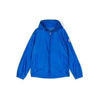 moncler enfant veste zippée aidrian à patch logo - bleu