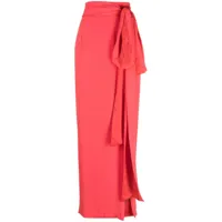 bernadette jupe longue bruce à taille nouée - rouge