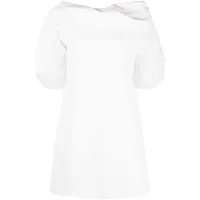 jil sander robe courte à fronces - blanc