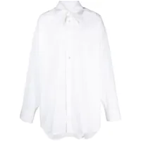 mm6 maison margiela chemise en coton à coupe longue - blanc