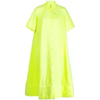 melitta baumeister robe-chemise mi-longue à ourlet texturé - jaune