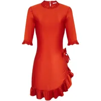 rabanne robe asymétrique à coupe courte - rouge