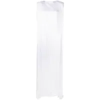vetements robe longue à logo imprimé - blanc