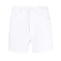 paige short en jean à patch logo - blanc