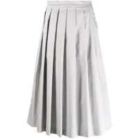 semicouture jupe mi-longue évasée à design plissé - gris