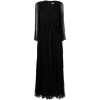 nissa robe longue plissée à ornements - noir