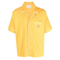 casablanca chemise à patch logo - jaune
