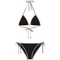 burberry bikini triangle à carreaux - noir