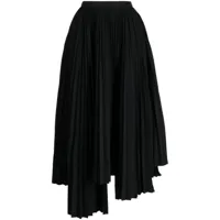 plan c jupe plissée à design asymétrique - noir