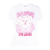 ganni t-shirt love bunny - blanc