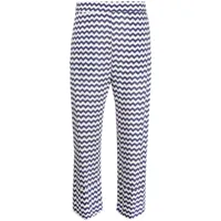 semicouture pantalon court à motif zigzag - bleu