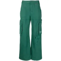 marine serre pantalon droit à poches multiples - vert