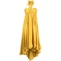 zimmermann robe asymétrique devi à dos-nu - jaune