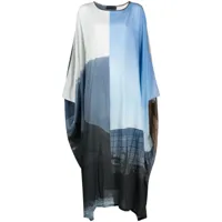 barbara bologna robe longue à imprimé graphique - bleu