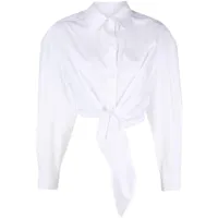 alessandro enriquez chemise crop à détail noué - blanc