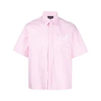 palmer chemise rayée à logo brodé - rose