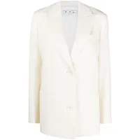 off-white blazer à logo brodé - blanc